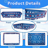 100 Pack Patriotic Paper Food Trays Disposable Serving Plates Bulk