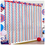 3 Pack Patriotic Star Tinsel Fringe Curtains for Party Backdrop