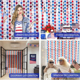 3 Pack Patriotic Star Tinsel Fringe Curtains for Party Backdrop