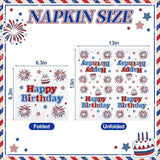 50 Count Patriotic Birthday Napkins Star Design 13x13 Inch Disposable