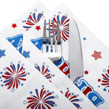 50 Count Patriotic Birthday Napkins Star Design 13x13 Inch Disposable