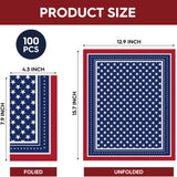 100 Count Patriotic Guest Napkins 3 Ply American Flag Hand Towels