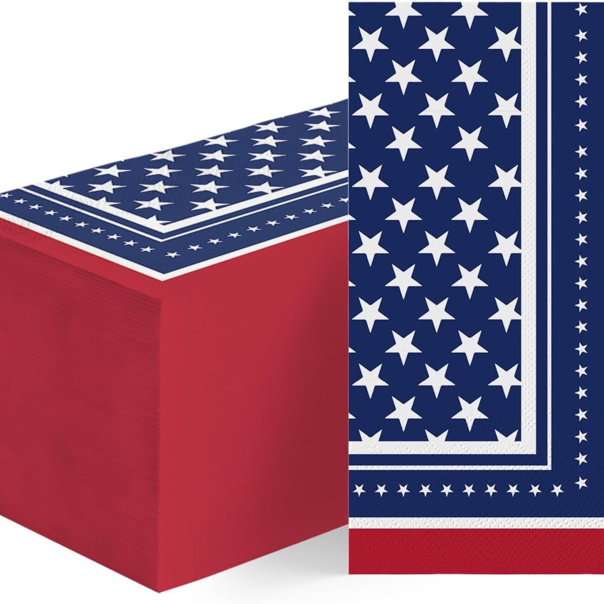 100 Count Patriotic Guest Napkins 3 Ply American Flag Hand Towels