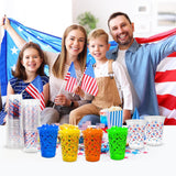 100 Pack Patriotic Plastic Cups 16 oz American Flag Party Cups