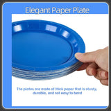 50 Pack Royal Blue Paper Dessert Plates 7 Inch Disposable Party Plates