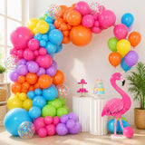 Tropical Balloon Arch Garland Kit: Rainbow Pool Party Decorations, Hawaiian Luau Birthday Set