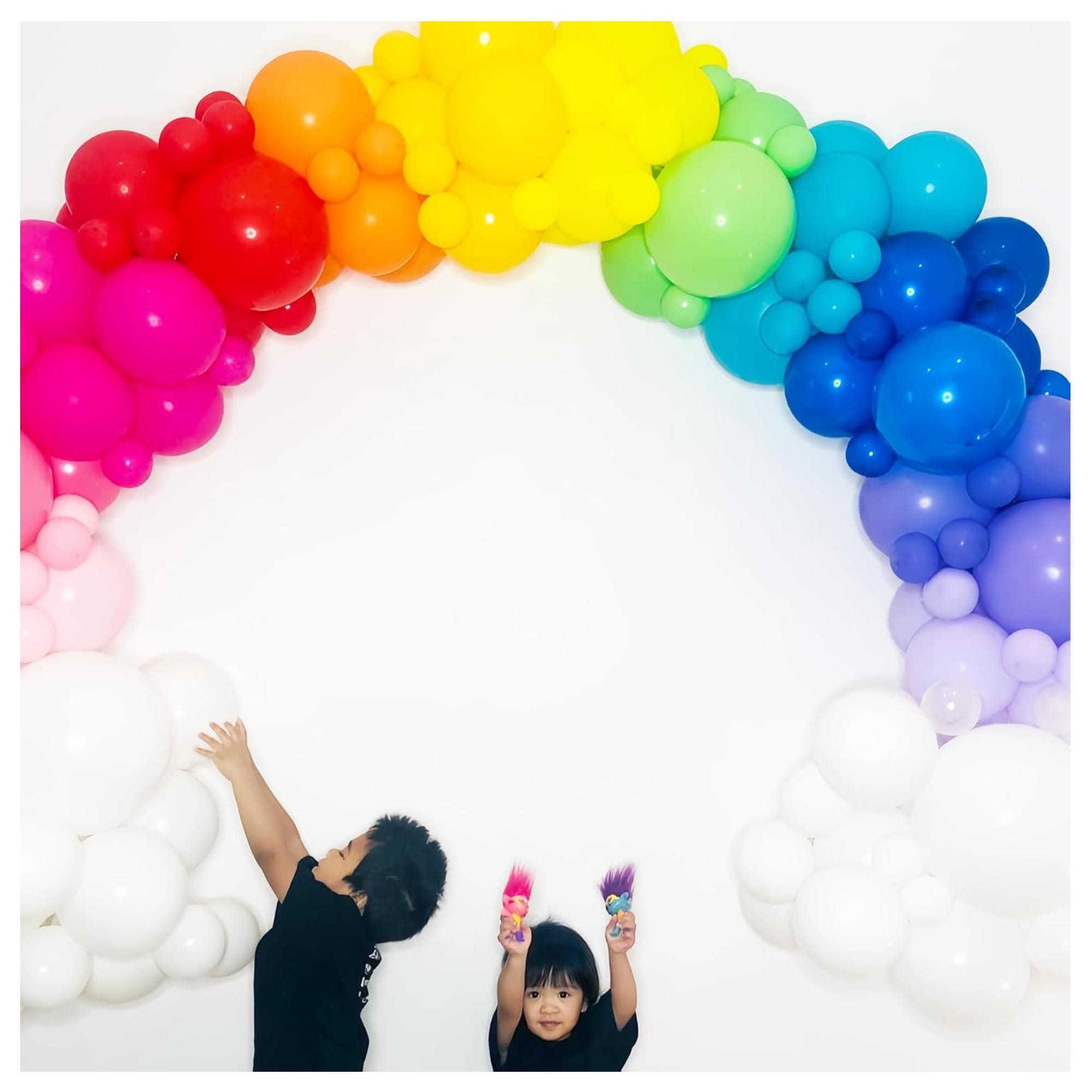 Rainbow Balloon Arch Kit: Assorted Latex Garland for Parties, Birthdays, Showers