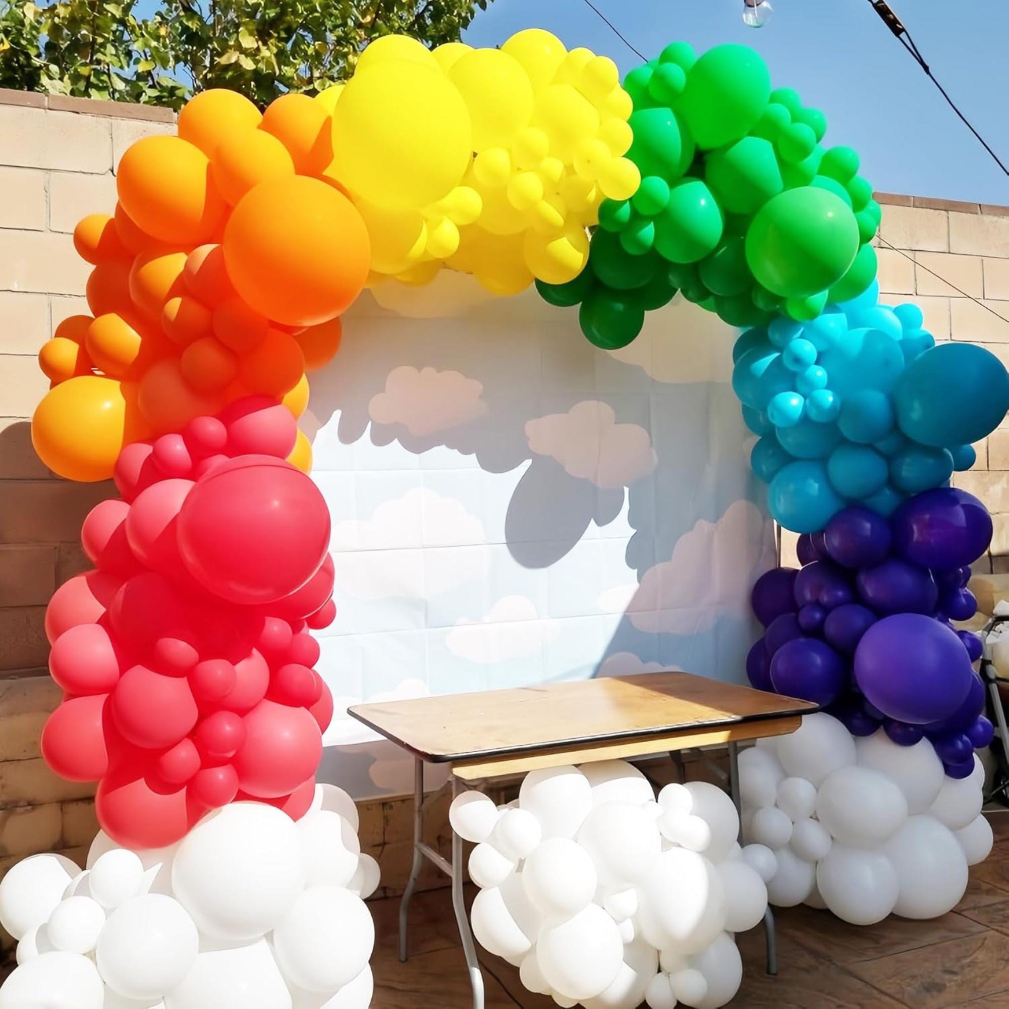 Rainbow Balloon Arch Kit: Assorted Latex Garland for Parties, Birthdays, Showers