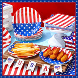 96 Piece Patriotic Tableware Set Plates and Napkins for 48 Guests