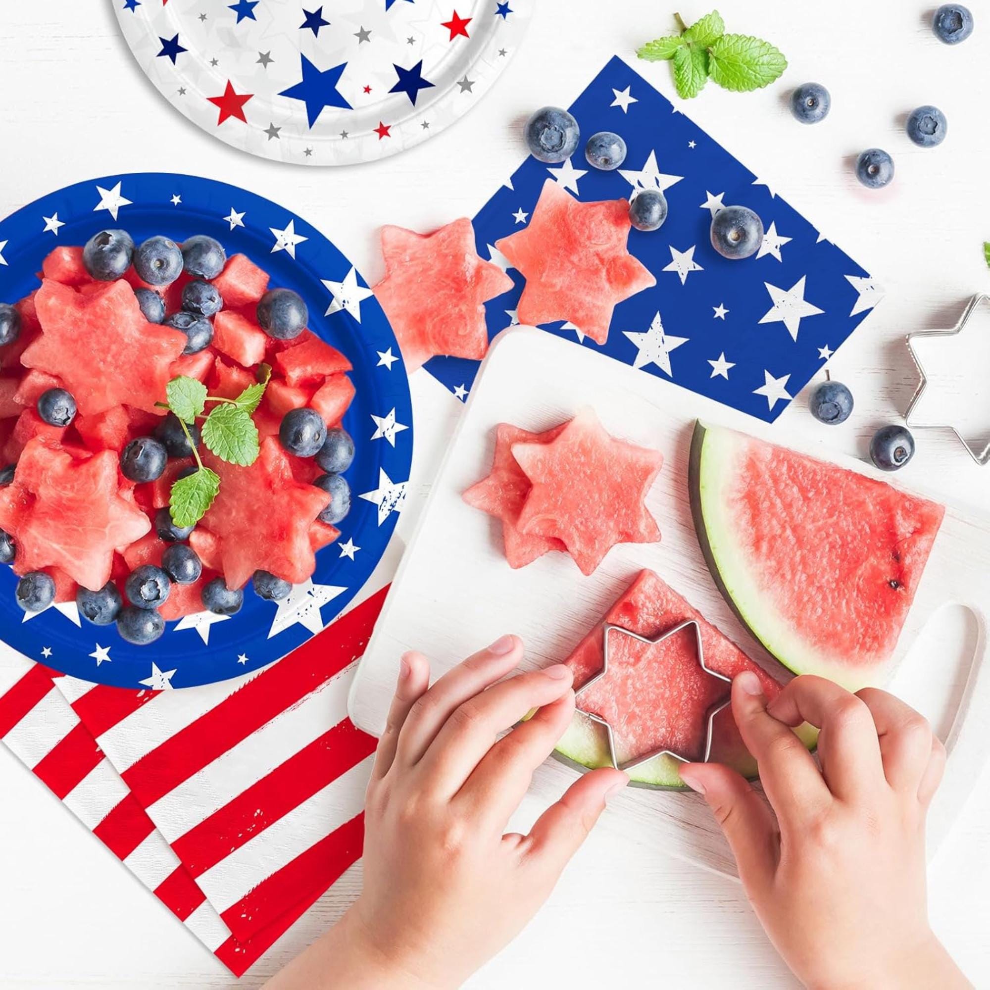 48 Pack Patriotic Party Supplies Napkins American Flag Theme Set