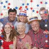 8 Pack Patriotic Star Streamers Banner Red White Blue Hanging Garland