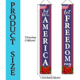 Patriotic Porch Banner God Bless America Let Freedom Ring Décor
