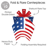 10 Count Patriotic Table Centerpieces Stars and Stripes Fold Flare Décor