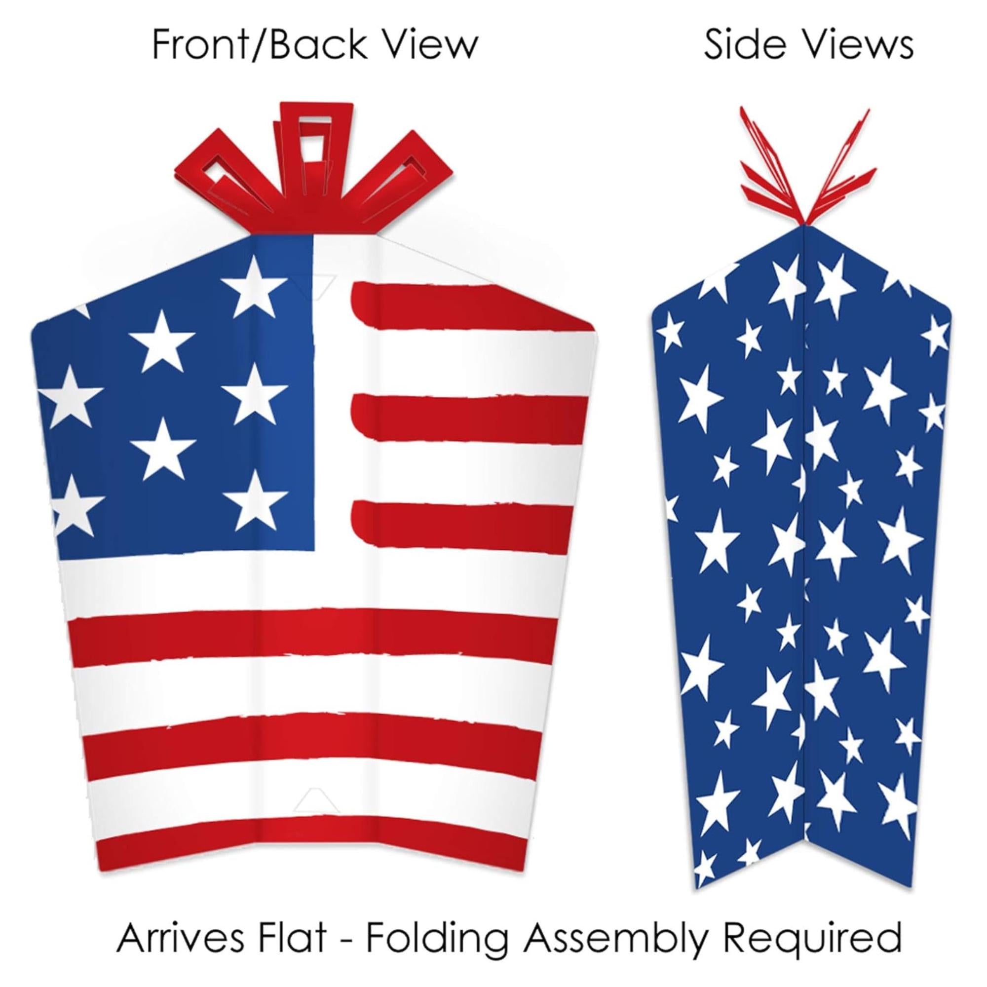10 Count Patriotic Table Centerpieces Stars and Stripes Fold Flare Décor