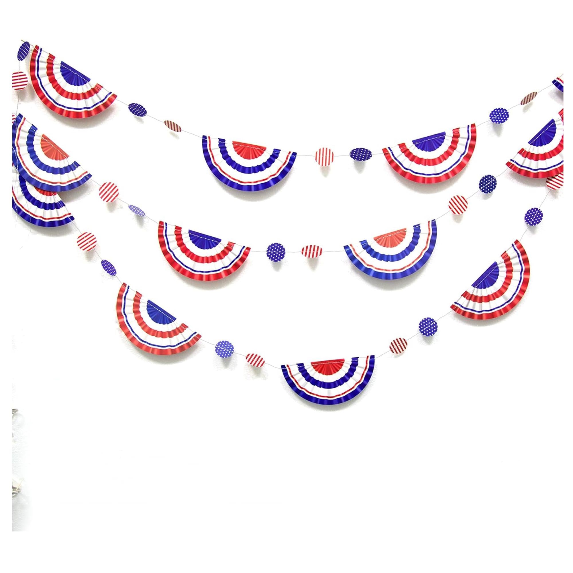 Red White Blue Patriotic Banner Garland 4th of July Hanging Party Décor