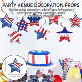 8 Piece Patriotic Star Hanging Garland Red White Blue Party Décor