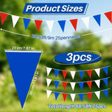 177FT Patriotic Pennant Banner Red White Blue Triangle Flag Garland