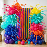 Rainbow Balloon Arch Kit: Round & Long Balloons for Parties, Birthdays, Cinco De Mayo Decorations