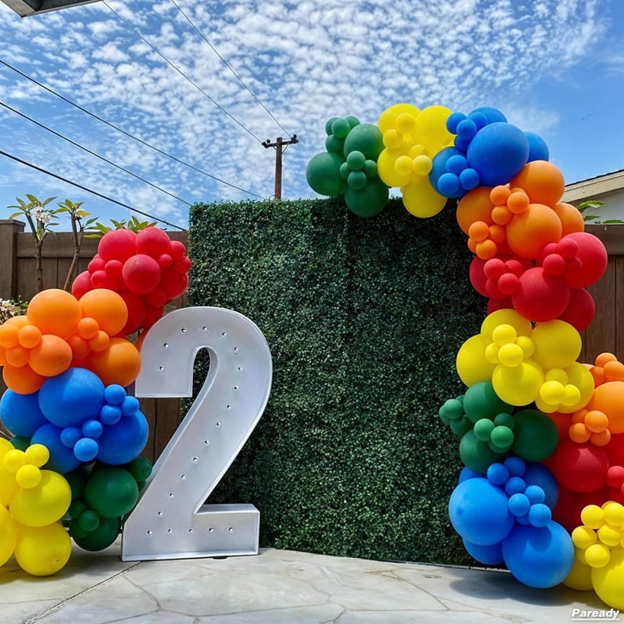 Rainbow Balloon Garland Arch Kit: Red, Gold, Blue, Orange, Yellow, Green Balloons