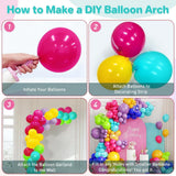 Rainbow Balloon Garland Arch Kit: Neon Primary Colors for Parties