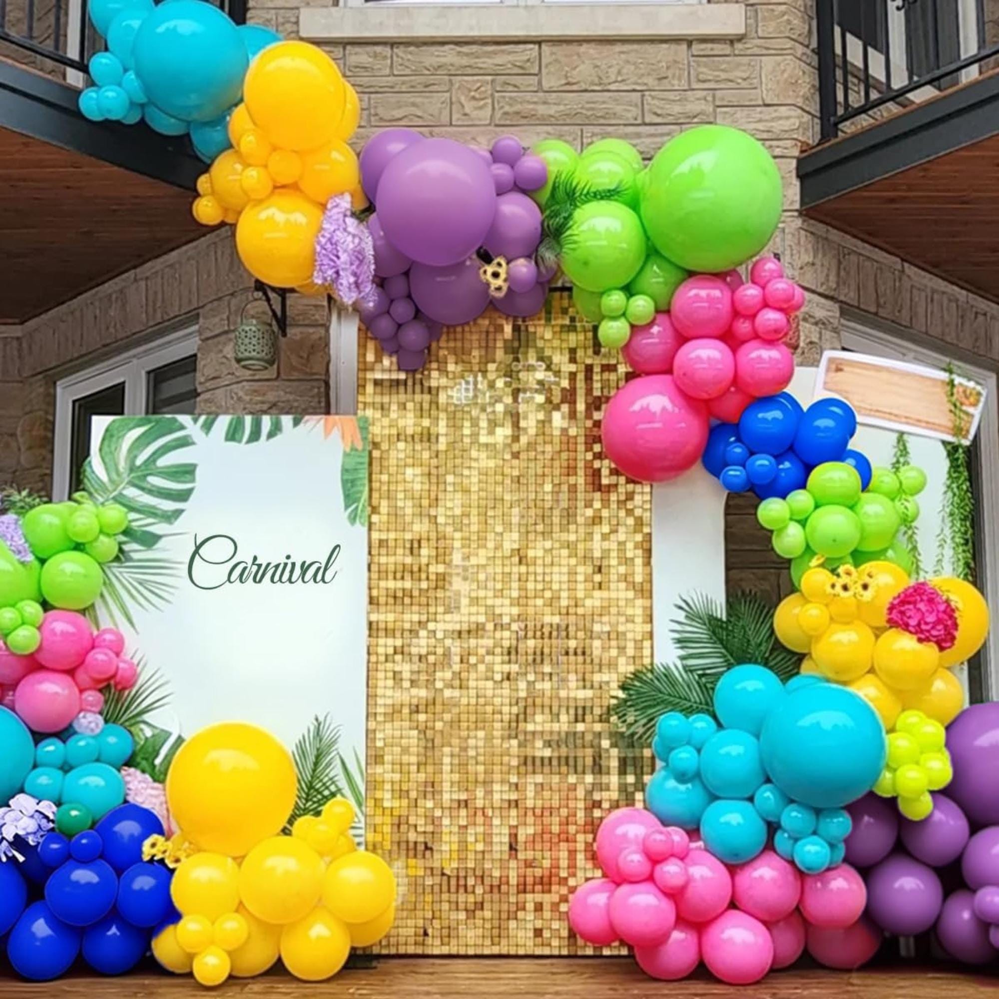 Rainbow Balloon Garland Arch Kit: Neon Primary Colors for Parties