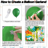 Colorful Balloon Arch Kit: Green, White, Orange, Teal, Yellow Garland