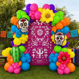 Dia de Muertos Balloon Arch Kit: Sugar Skull, Cactus, Fiesta Balloons