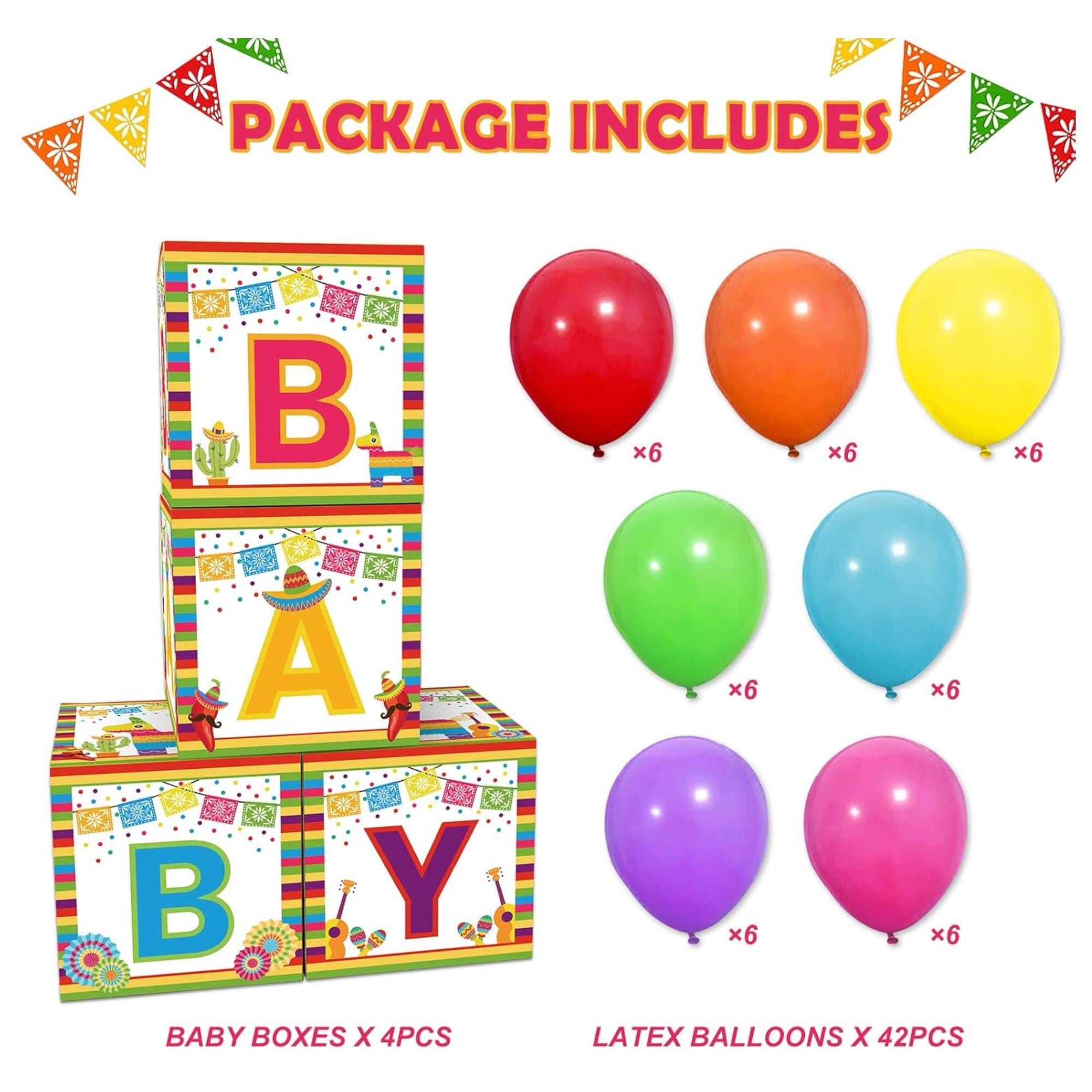 Fiesta Baby Blocks: Mexican Party Decorations for Showers, Birthdays