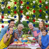 3 Strand 3D Patriotic Star Garland 29.5 FT Red White Blue Banner