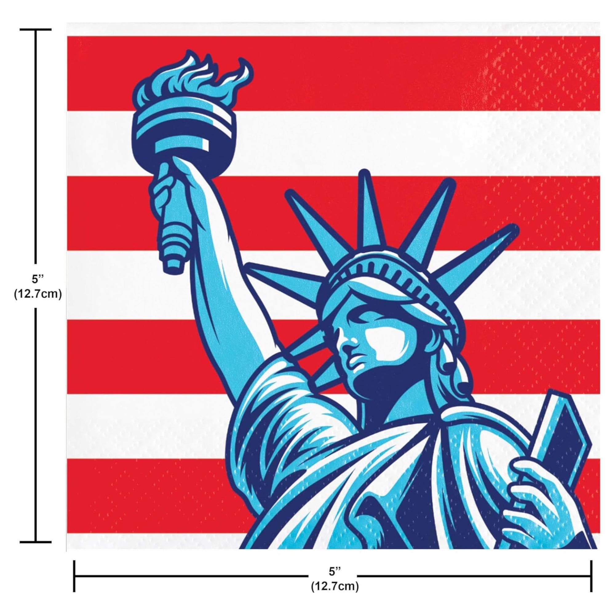 Lady Liberty Party Supplies Set for 16 Guests Plates Napkins Patriotic