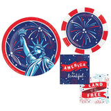 Lady Liberty Party Supplies for 8 Guests Dinner Dessert Plates Napkins