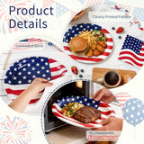 100 Pcs Patriotic Paper Plates and Napkins Set Large Oval Tableware