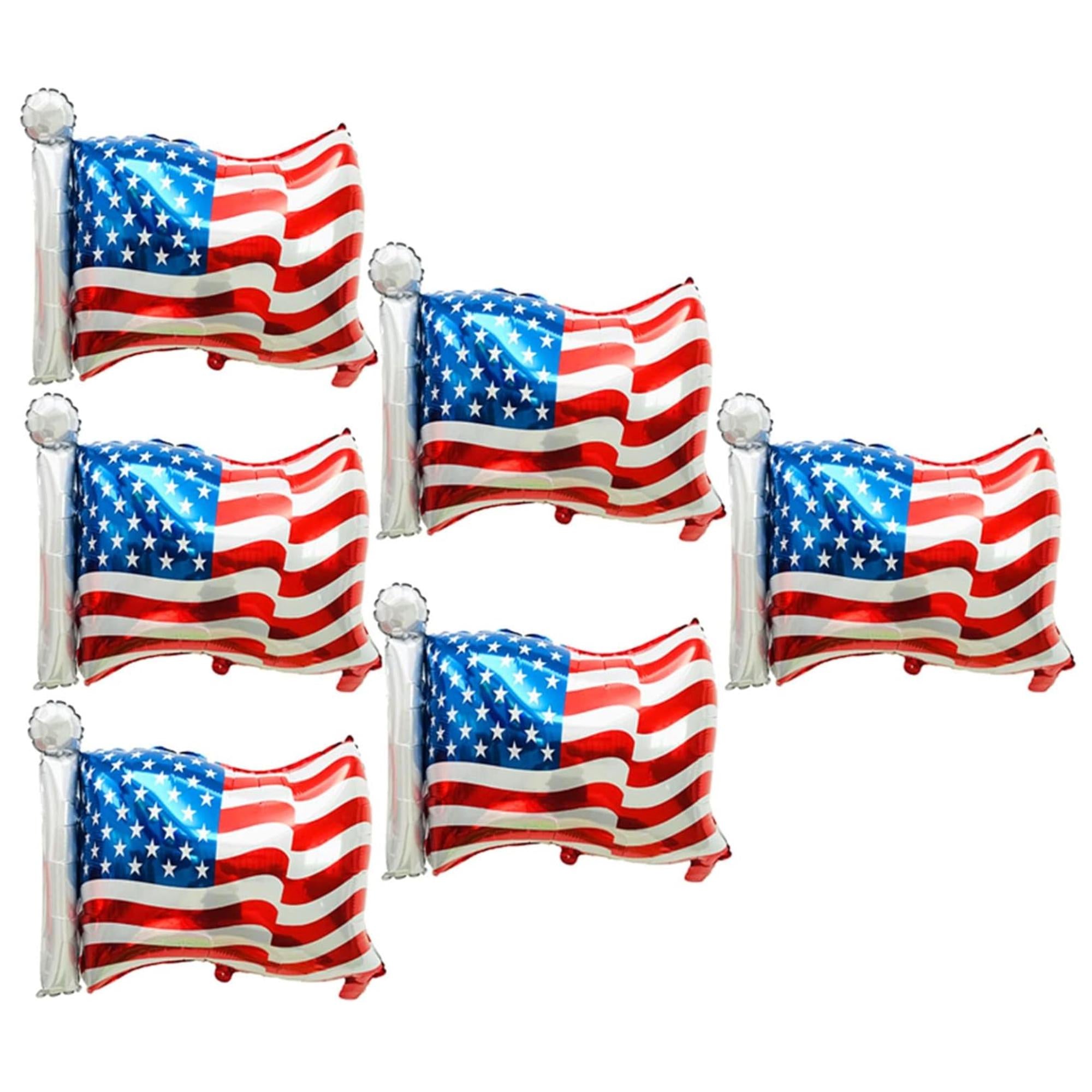 6 Pcs Patriotic American Flag Balloons Independence Party Décor