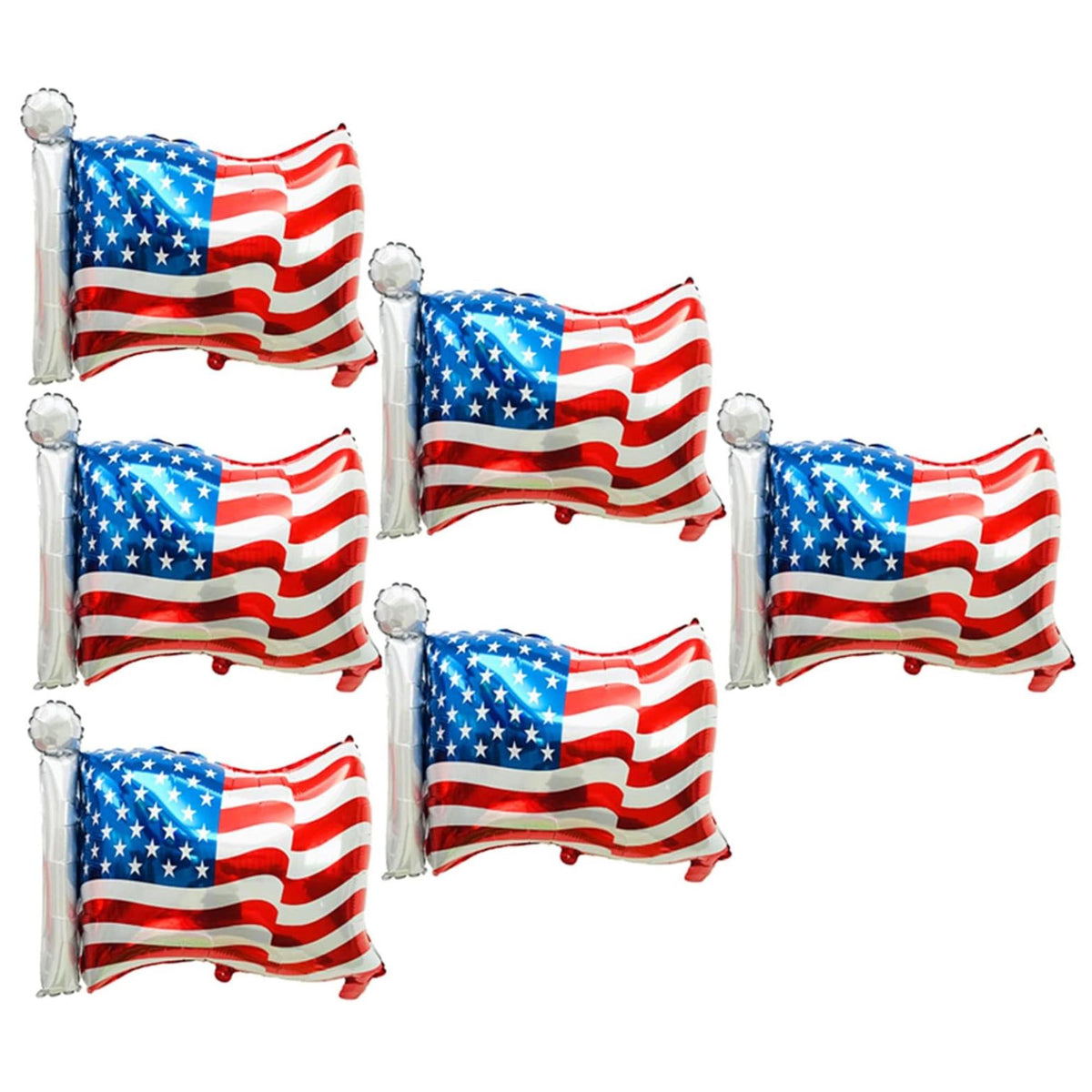 6 Pcs Patriotic American Flag Balloons Independence Party Décor