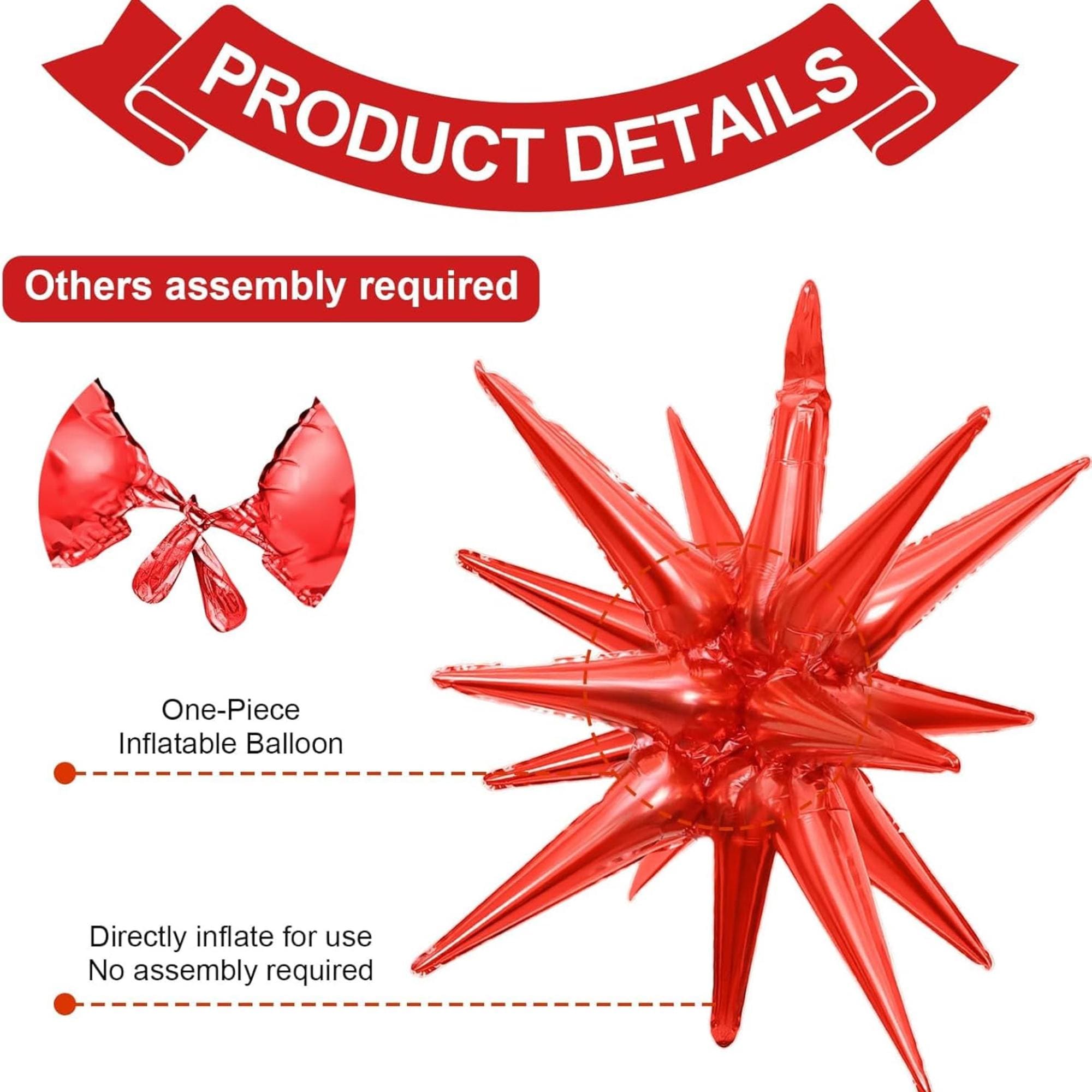 22 Inch Patriotic Explosion Star Foil Balloons Red Blue Party Decor