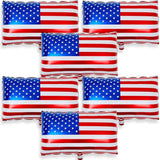 6 Pcs American Flag Foil Balloons 27x18 Inch Patriotic Party Décor