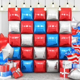 37 Pcs Patriotic Balloon Wall Kit Red White Blue Flag Star Décor