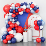 Red Blue White Balloon Arch Garland Patriotic Party Décor Kit