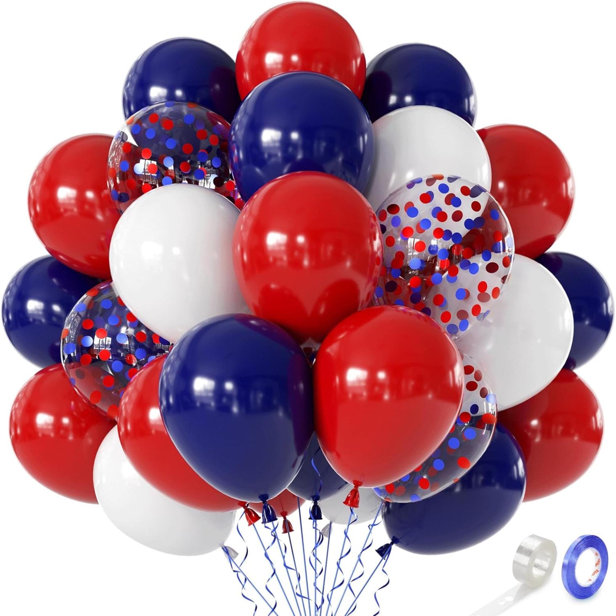60 Pcs Red White Blue Latex Balloons 12 Inch Party Decorations