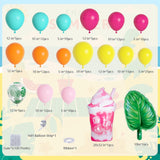 Tropical Balloon Arch Garland Kit: Luau, Summer Party Decor with Palm Leaves