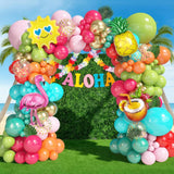 Flamingo Luau Balloon Arch Garland Kit: Hot Pink, Orange, Teal, Gold Foil Balloons