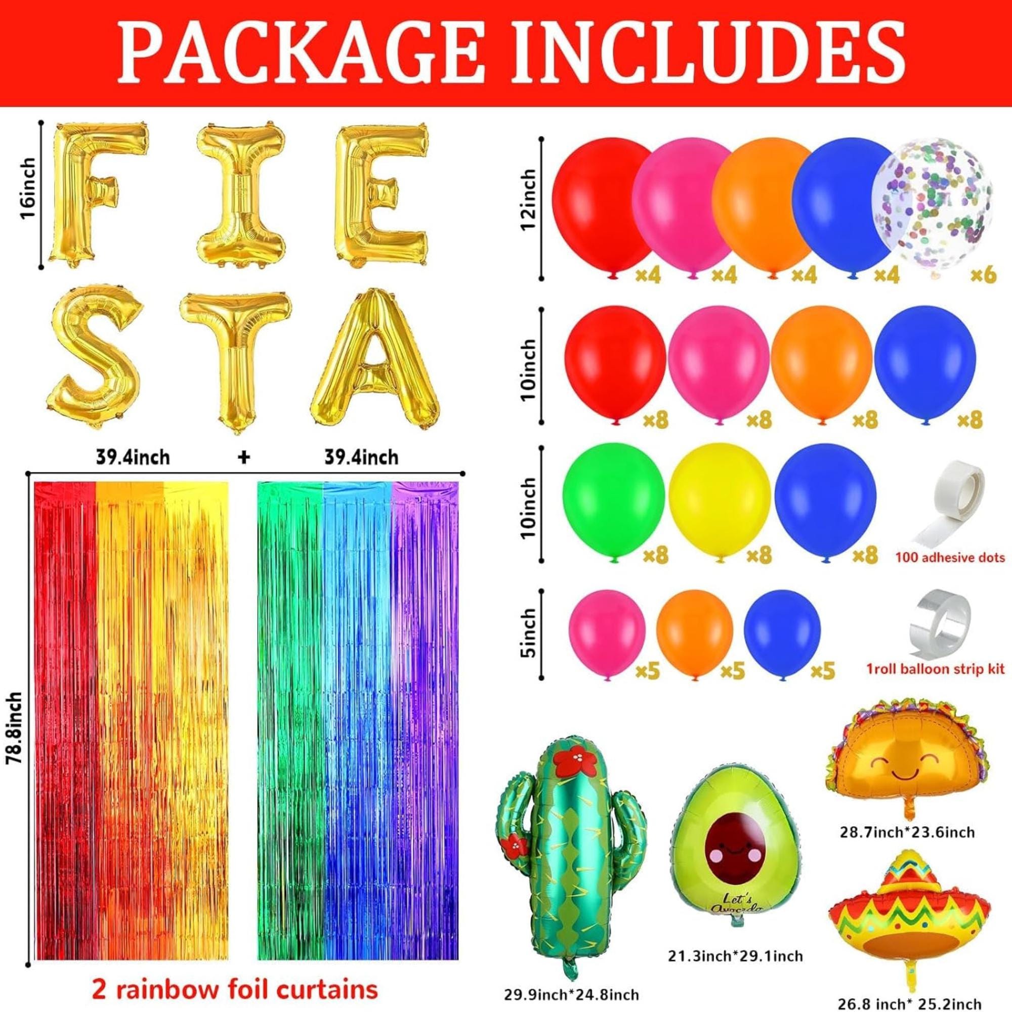 Fiesta Taco Balloon Arch Kit: Mexican Party Decorations, Cinco de Mayo Birthday Backdrop