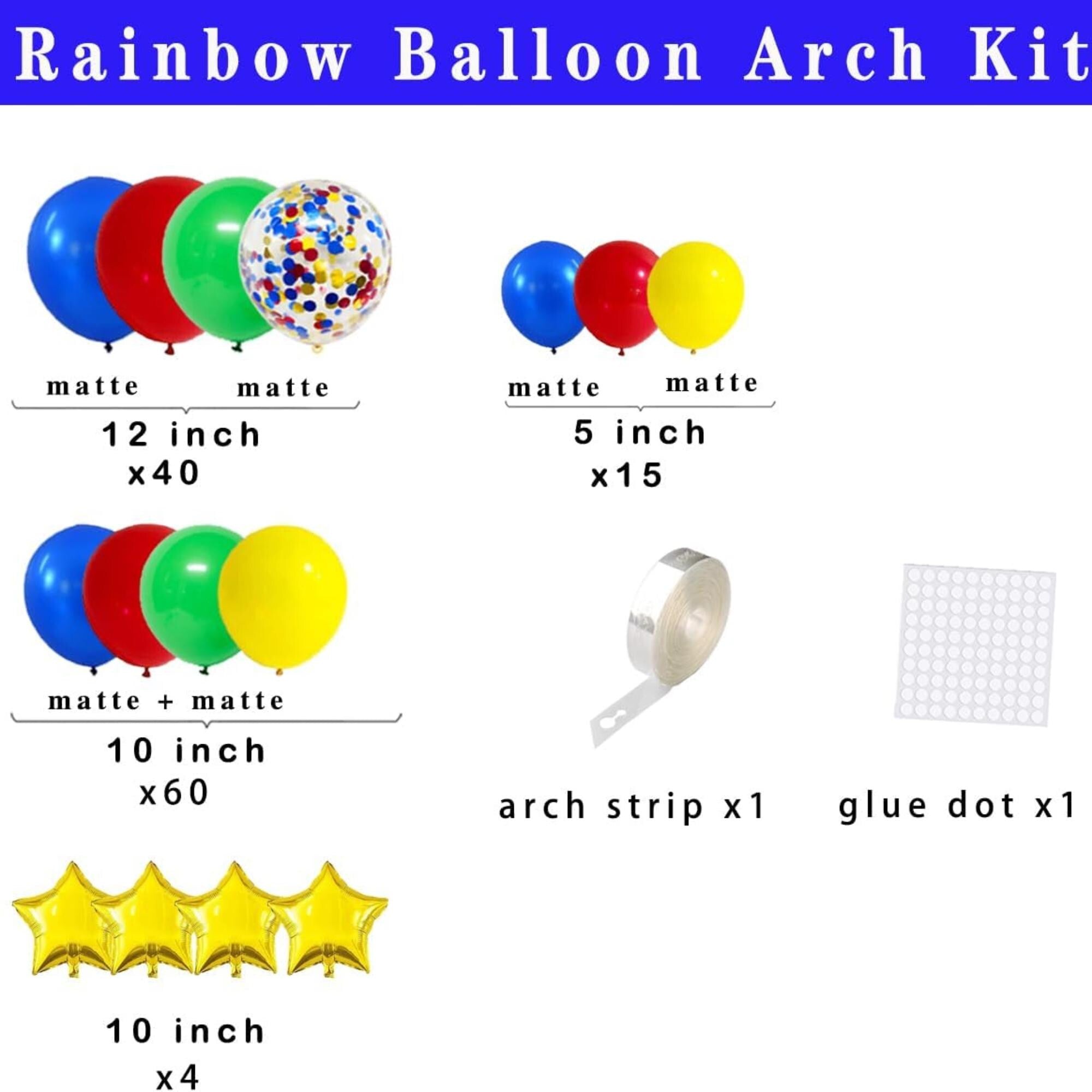 Red Blue Yellow Green Balloon Garland Arch Kit: Circus Carnival Party Decorations