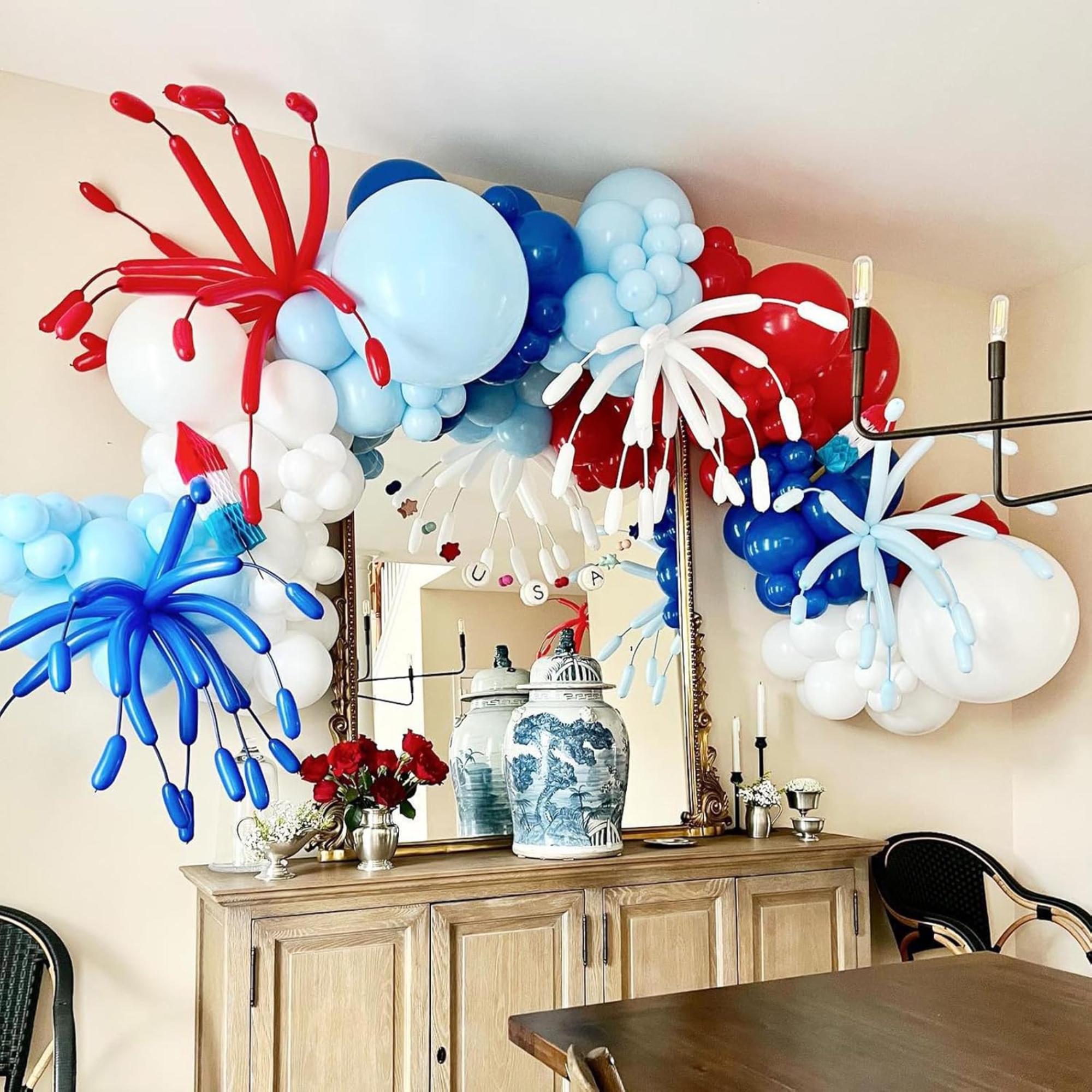 Red White Blue Balloon Arch Kit 12 Inch Patriotic Garland Decor