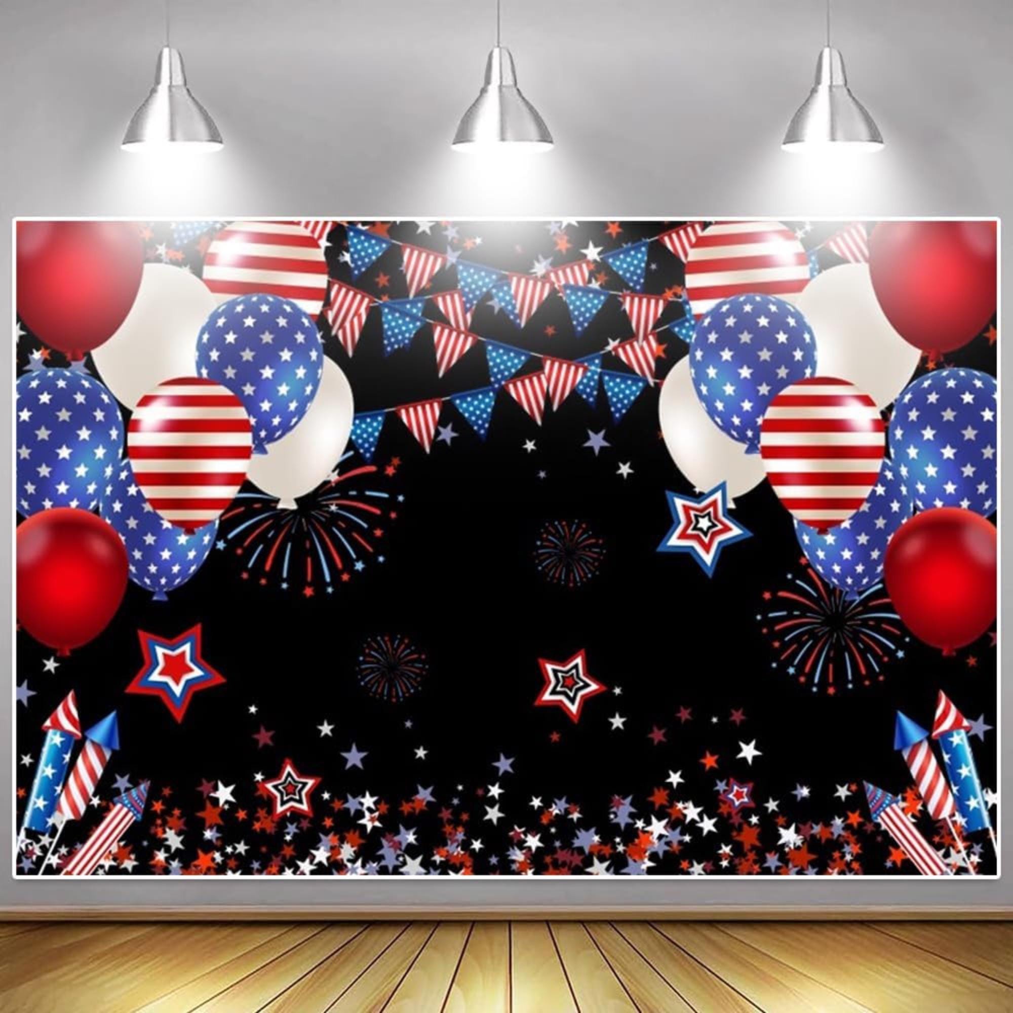 4th of July Patriotic Photo Backdrop 7x5ft American Flag Banner
