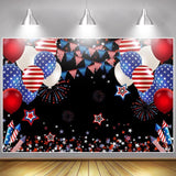 4th of July Patriotic Photo Backdrop 7x5ft American Flag Banner