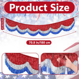 6ft Patriotic Fringe Garland Banner Red White Blue Tinsel Decor