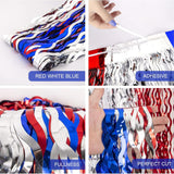 3 Pack Patriotic Wave Tinsel Foil Fringe Curtains Backdrop