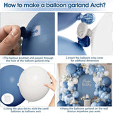 Dusty Blue Balloon Arch Kit Pastel Blue White Garland Party Decor