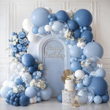 Dusty Blue Balloon Arch Kit Pastel Blue White Garland Party Decor